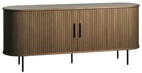 Hnedá komoda v dekore duba s posuvnými dverami 180x76x45 cm Nola – Unique Furniture