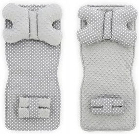 Obojstranná podložka do kočíka 4v1 GREY/WHITE DOTS