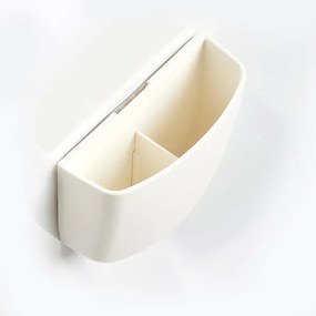 Kuchynský ORGANIZÉR samolepiaci, biely, plastový HOLDER, 13x5x9 cm