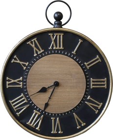 Čierno-zlaté antik nástenné hodiny – Ø 35*5 cm/ 1*AA