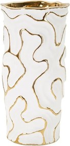 Biela/v zlatej farbe keramická váza (výška 25 cm) Adore – Mauro Ferretti