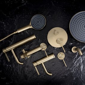 Rea Foster, podomietková sprchová súprava + BOX inštalačný systém, zlatá matná, REA-P6441