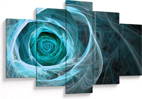 Obraz - Abstraktné ruže modrá s čiernym pozadím (150x105 cm)