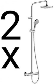 HANSGROHE Vernis Blend Showerpipe nástenný sprchový systém s termostatom, horná sprcha 1jet priemer 205 mm, ručná sprcha 2jet, balíček pre projekty (2 ks), chróm, 26285000