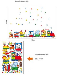 Veselá Stena Samolepka na stenu na stenu Zvierací cirkus Veľkosť: 120 x 175 cm