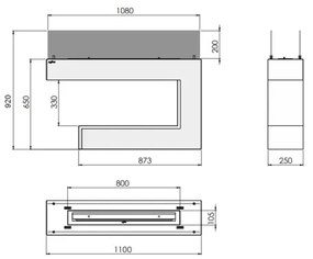 InFire - BIO krb 110x92 cm 3kW čierna