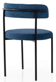 Súprava jedálenských stoličiek Gini Dark Blue and Black, 2 ks
