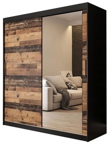 Skriňa Old Wood T2 180 Čierna/Old Style/zkadlo