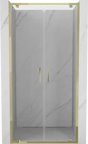 Mexen Exo, dvojité výklopné sprchové dvere 80 cm, číre sklo, zlatá, 8182-080-000-50-00