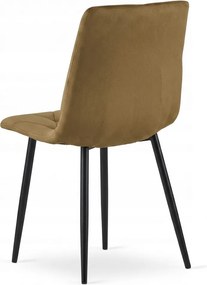 Hnedá zamatová stolička LIBRA OLIVE BROWN s čiernymi nohami