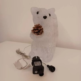 DECOLED Svetelná veverička LED, akryl, 30 cm, teplá biela