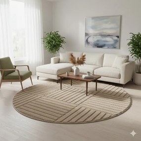 Koberec Square Art 3D béžový kruh