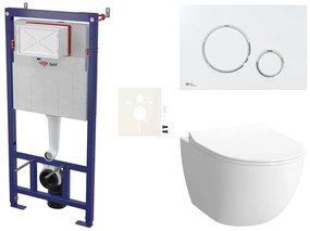 Cenovo zvýhodnený závesný WC set SAT do ľahkých stien / predstenová montáž + WC VitrA Sento SIKOSSSEN70K