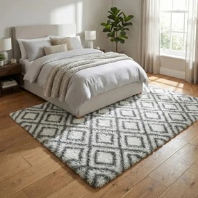 Protišmykový koberec DECOR biely / sivý