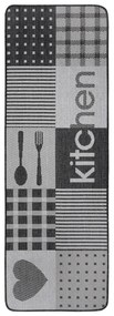 Sivý kuchynský behúň Hanse Home Weave Patchwork Kitchen, 70 x 180 cm