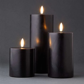 NORDIC LIGHT LED Sviečky 3 ks - čierna