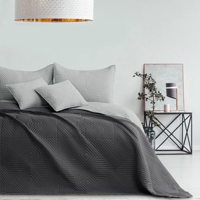 Prešívaný prehoz na posteľ SOFTA 220x240 tmavá sivá/svetlá sivá