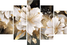 Obraz - Kvety v zlate (150x105 cm)