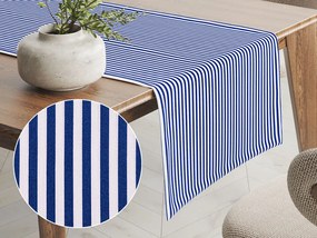 Biante Bavlnený behúň na stôl Sandra SA-364 Modro-biele pásiky 35x180 cm