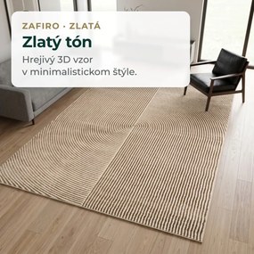 Angel Carpet, Kusový koberec Zafiro 19 Gold, 60x110, žltá, kancelária