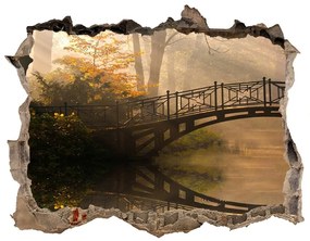 Díra 3D ve zdi nálepka Starý most na jeseň nd-k-44630410