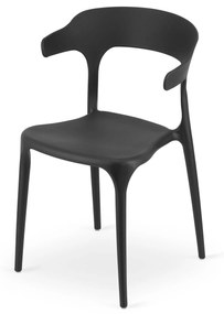Čierna plastová stolička ULME