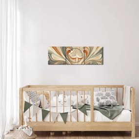 Obraz - Vír v zemitých farbách (s hodinami) (90x30 cm)