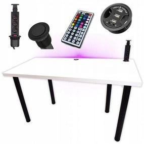 Písací Stôl Low Loft Biely 136x66x3,6 Model 3