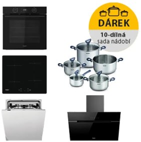 Rúra Whirlpool OMK58CU1SB + indukčná varná doska WSQ7360NE + odsávač pár WHVP62FLTSK + umývačka riadu WIC3C26F