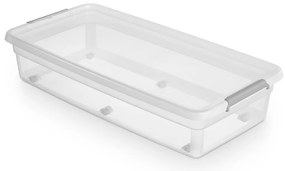 Úložný box pod posteľ, na baliaci papier, s vekom a kolieskami - 78x39x16cm BASESTORE