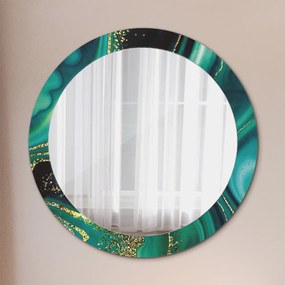 Okrúhle ozdobné zrkadlo Smaragdový mramor fi 80 cm