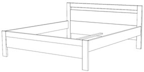 BMB KARLO KLASIK - masívna dubová posteľ 200 x 200 cm, dub masív