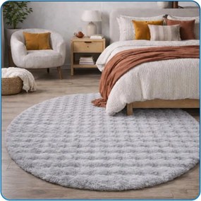 Koberec Rabbit Bubble strieborný kruh