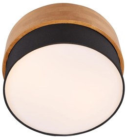 Stropné svietidlo v čierno-prírodnej farbe s textilným tienidlom Seasons – Trio