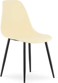 Set štyroch jedálenských stoličiek WAT krémový - čierne nohy (4 ks)