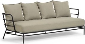 Béžová záhradná pohovka s kovovou konštrukciou Kave Home Mareluz