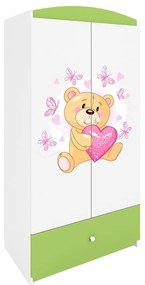 Skriňa Babydreams zelená – Medveď s motýľmi
