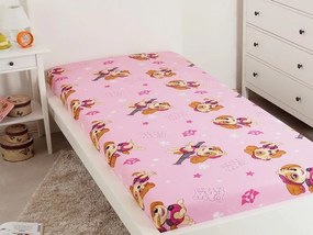 Jerry Fabrics Bavlnené napínacie prestieradlo 90x200 + 25 cm - Labková patrola Skye