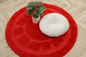 Kúpeľňový koberček Ocean červený kruh