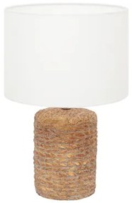 Stolná lampa keramická biela/rattan LUCIA