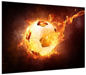 Obraz futbalovej lopty v ohni (70x50 cm)