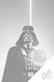 Gario Bodkovanie Darth Vader Rozmery: 80 x 120 cm, Rámovanie: Iba zrolované plátno, Farba bodiek: Čierna