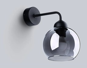 Čierne nástenné svietidlo ø 15 cm Grande – Sollux