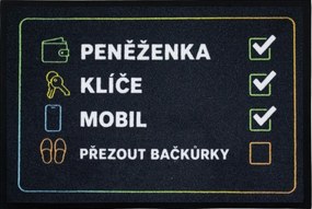 Mercury Flooring, Rohožka Checklist 40x60 cm - na von aj na doma, 40x60, čierna