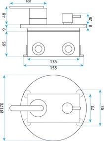 Sprchový komplet REA ONTARIO + BOX s podomietkovou batériou, titán