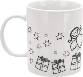 Porcelánový hrnček STROMČEK s farbami a štetcom, 380 ml