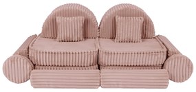 MeowBaby® Churros detská pohovka Max, Ruby Chocolate Pink