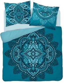Tyrkysové bavlnené posteľné obliečky s mandalou