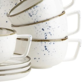 Mäser 8-dielna súprava šálok na kávu Pintar White modré bodky