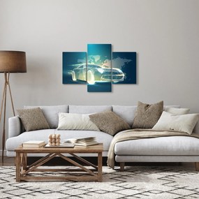 Obraz auta z geometrických tvarov (90x60 cm)